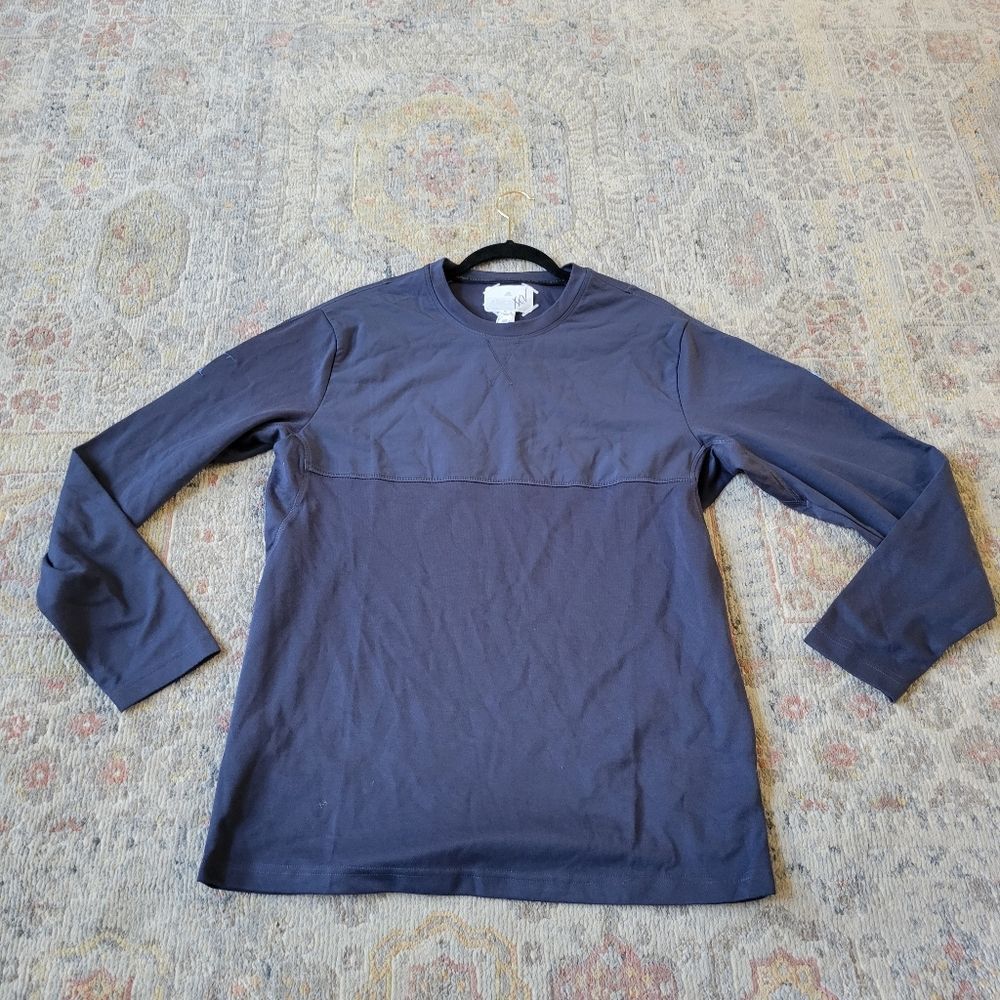 BNWT Blue Mens Golf Adidas Long sleeve Embroidered Top - Picture 2 of 16